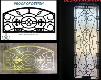 MULLION INSERTS OVERSIZED Up to 26" X 65" - Overlay Drop in Mullions - Kitchen Cabinets, Pantry Doors, Transom, Sidelights, Mirrors & More