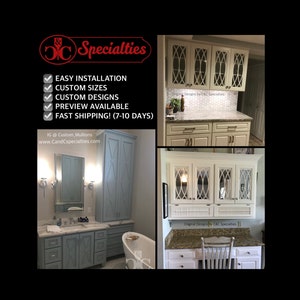 CUSTOM MULLION INSERTS - Kitchen Cabinet Doors - Glass or Flat Panel - Insert or Overlay - up to 16&quot;w X 32&quot;h