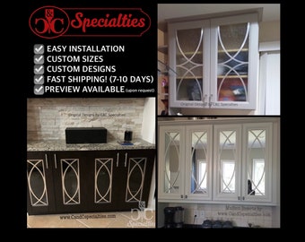 Up to 16"w X 32"h - CUSTOM MULLION INSERTS - Kitchen Cabinet Doors - Glass or Flat Panel - Insert or Overlay -