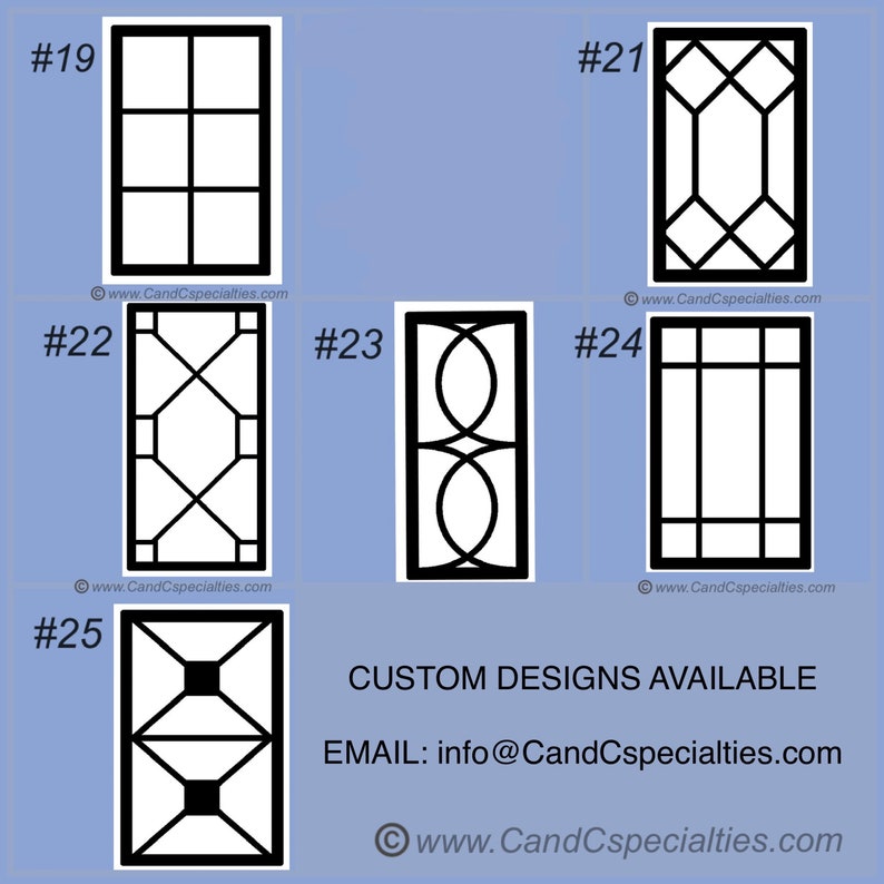 OVERSIZED MULLION INSERTS Up to 26w X 65h Kitchen Cabinet Doors Glass or Flat Panel Drop in for Tall Doors, Curio, Entrance Doors Bild 4