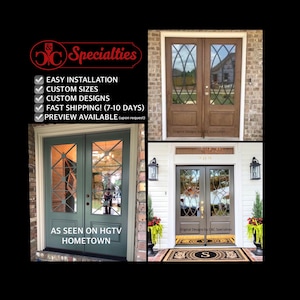 Entrance Door - Window - Sliding Glass Custom MULLION INSERTS Up to 26"w X 65"h  - Weather Proof - Rust Proof - Finished & Ready to Install