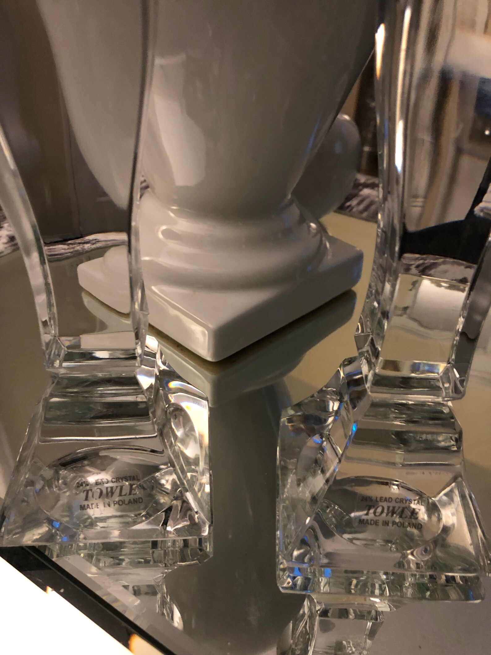 Towle 24 lead crystal candle holders made in Portland Etsy