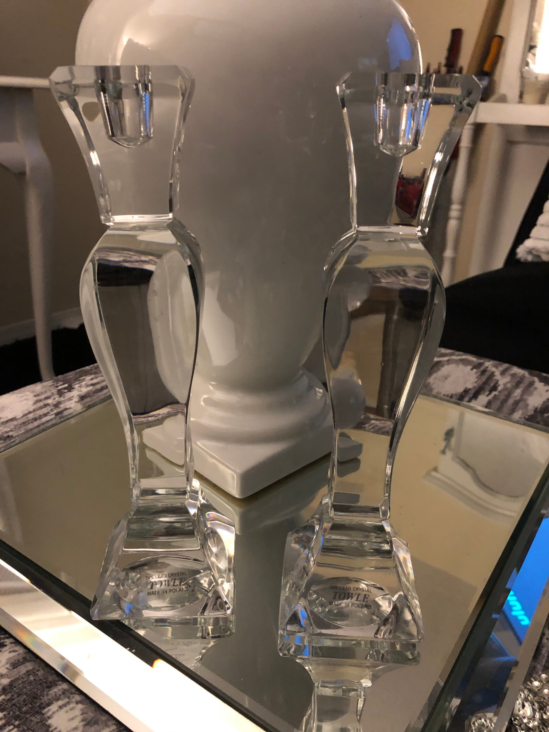 Towle 24 lead crystal candle holders made in Portland Etsy