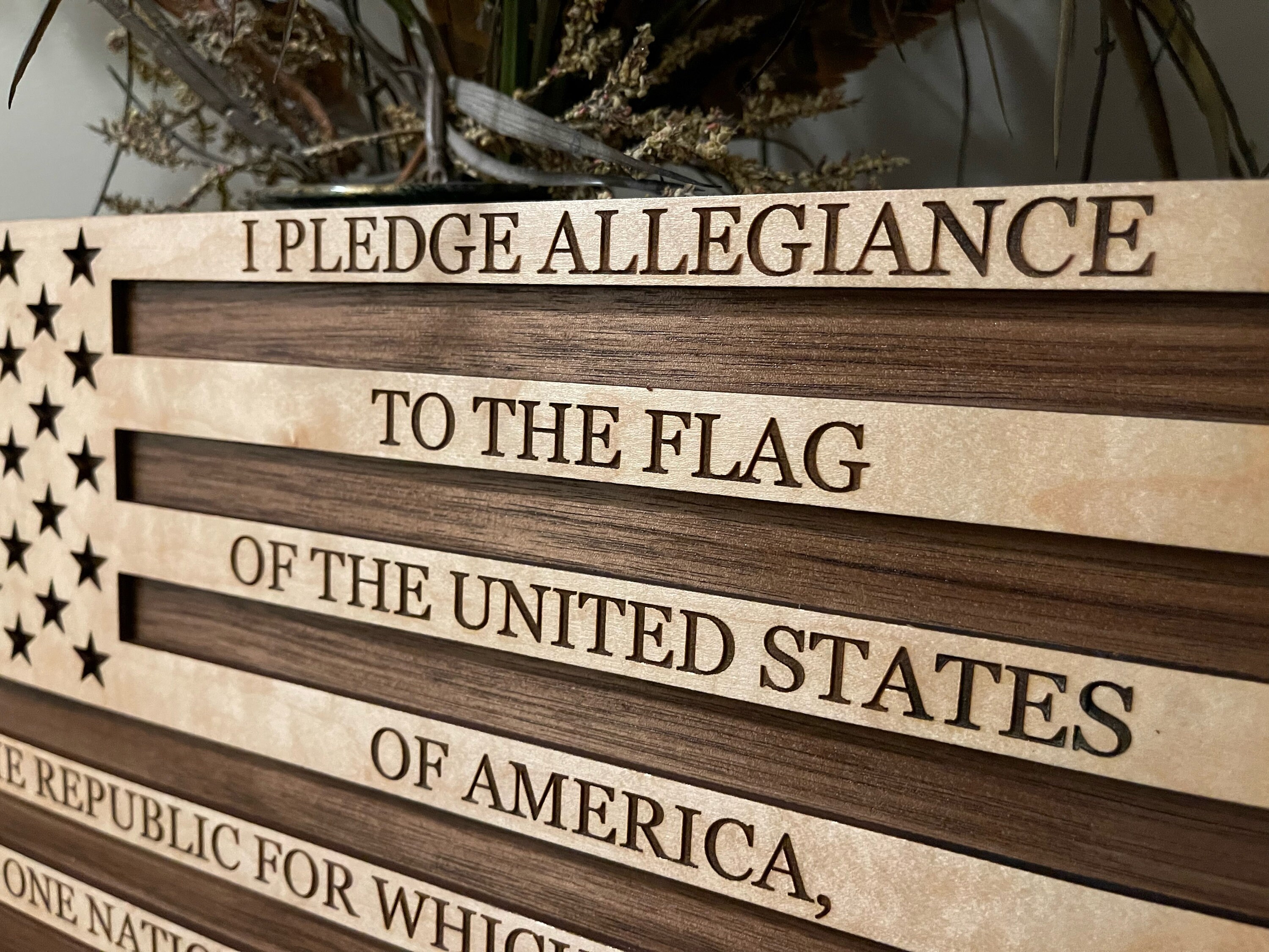 Wooden Flag Pledge of Allegiance Desktop and Wall Décor Etsy