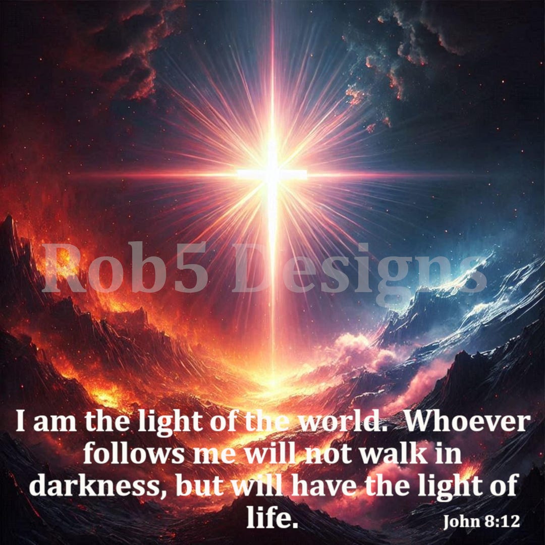 John 8:12 Scripture Art Print – Light of the World (digital Download ...