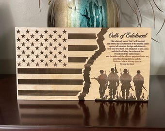 Military Oath Of Enlistment Flag Digital File, Tattered Flag, SVG, JPG, PNG, pdf, Laser Engravers and Cutters, CnC Machines, Veterans day