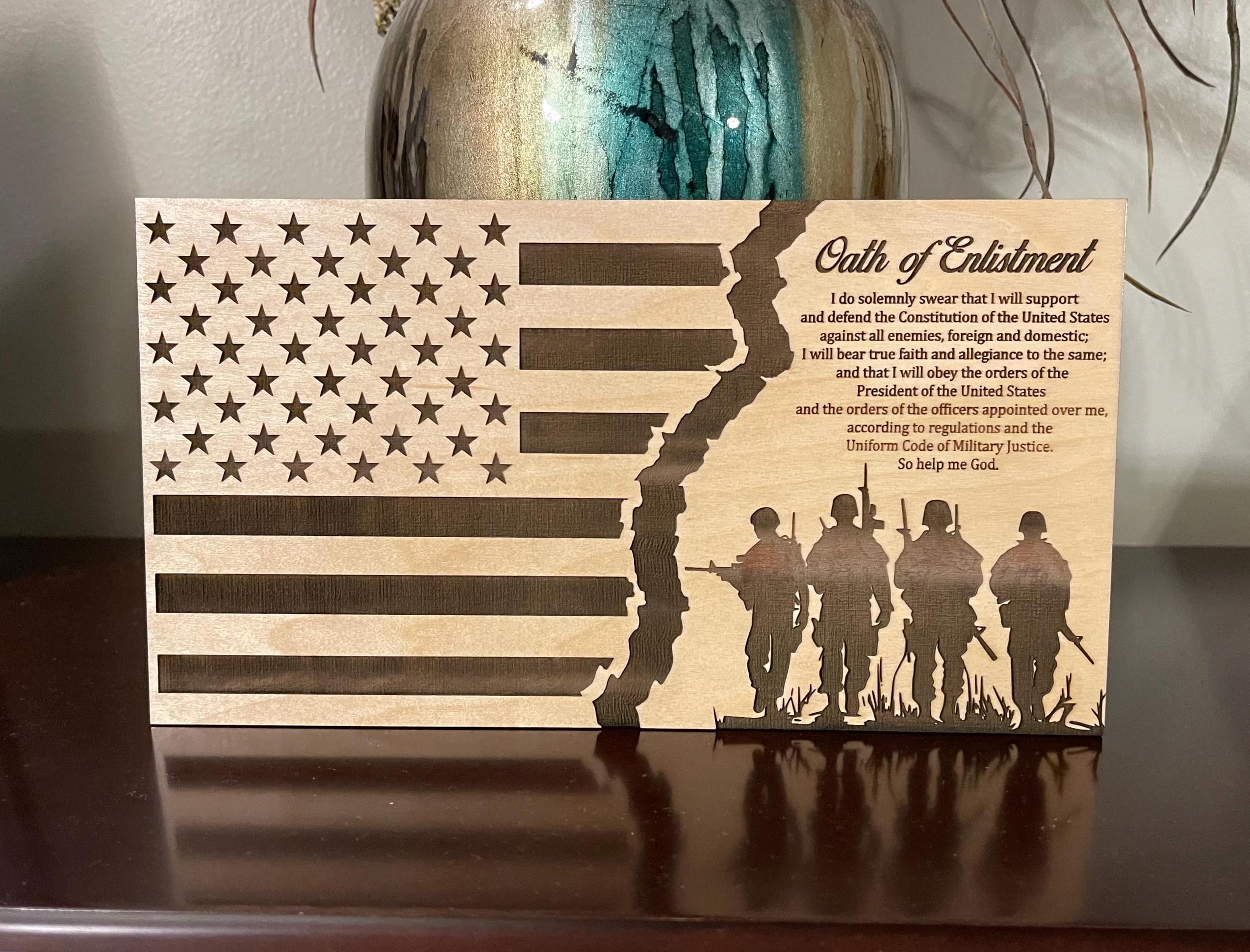 Military Oath Of Enlistment Flag Digital File, Tattered Flag, SVG, JPG, PNG, pdf, Laser Engravers and Cutters, CnC Machines, Veterans day