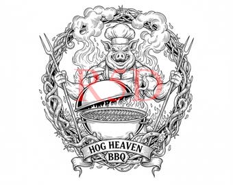 Hog Heaven BBQ Digital svg, PNG, JPG Download Files