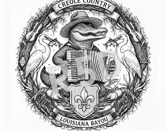 Creole Country, Louisiana Bayou Design, PNG, SVG