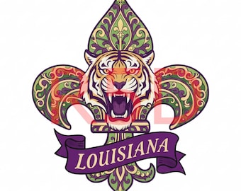 Louisiana Pelican - Fleur De Lis Mardi Gras PNG - Digital Download – Louisiana Bayou - PNG - Mother's Day - Christmas - Anniversary Gift