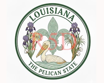 Louisiana Pelican Fleur De Lis PNG – Digital Download
