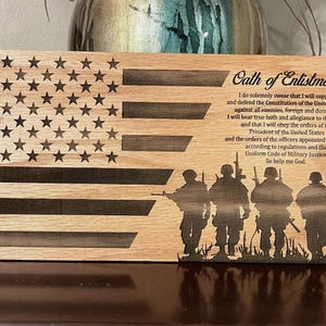 Military Oath Of Enlistment Flag Digital File, SVG, JPG, PNG, pdf, For Laser Engravers and Cutters, CnC Machines, Veterans day, Father Day