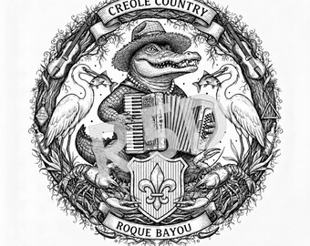 Creole Country, Roque Bayou, Louisiana Bayou Design, PNG, SVG