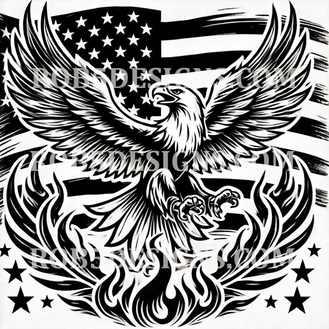 American Flag Bald Eagle SVG – Laser Cut File, Patriotic Design ...