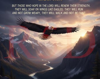 Isaiah 40:31 Eagle Wings Scripture Art (Digital Download)
