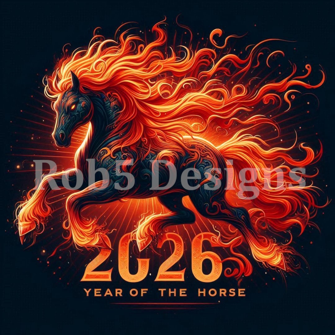 2026 Year of the Horse – Fiery Chinese New Year Digital File (PNG, JPG ...