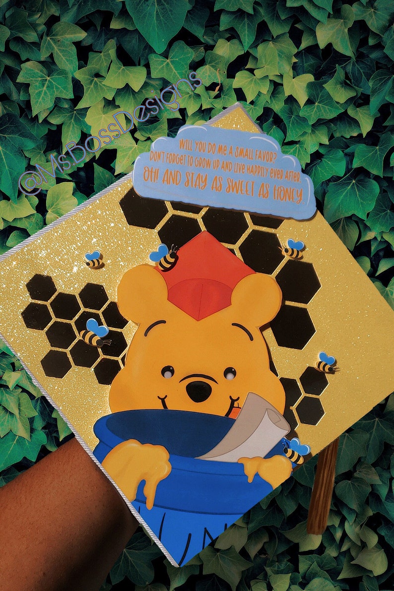 Graduation Cap Topper Custom Winnie the Pooh Bear College Etsy