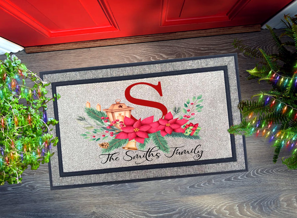 Christmas Personalized Door Mat Etsy