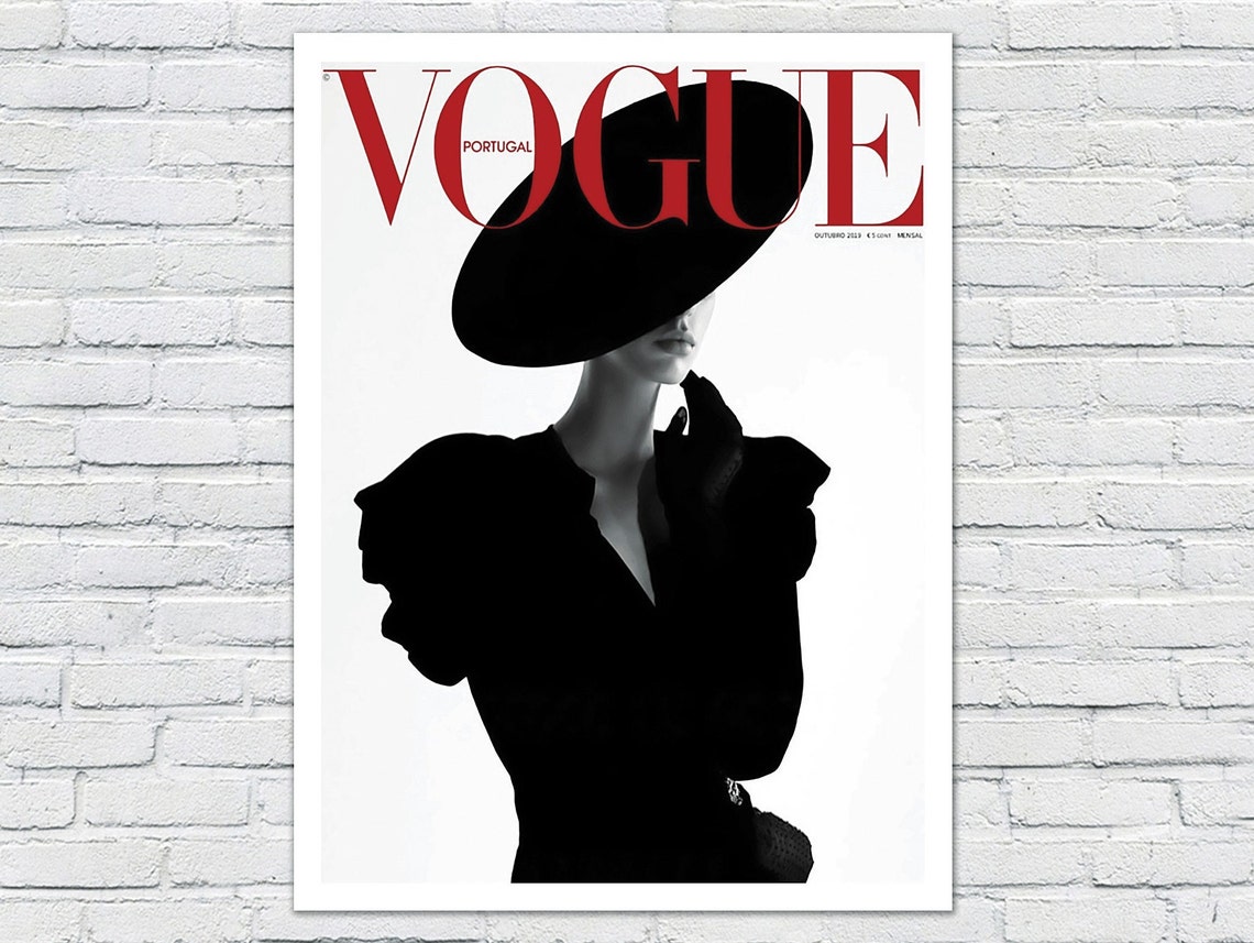 Vogue Cover Print Black and White Magazine Photography Art Etsy