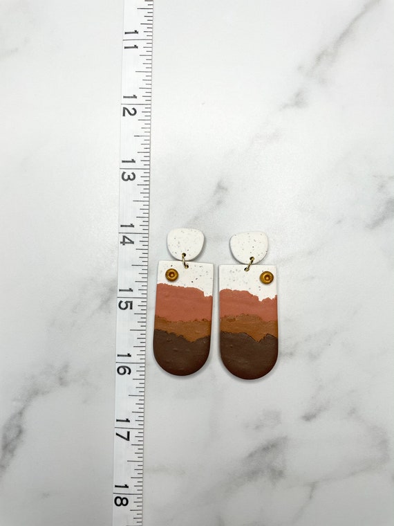 Red Rock Clay Earrings Handmade Hypoallergenic Lightweight