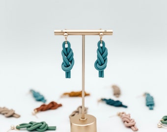 FIGURE EIGHT knot| Clay Dangle Earrings | Handmade | Hypoallergenic | Lightweight | Statement Earrings | Rock Climbing jewelry | Rope