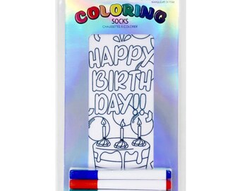 Coloring kids socks- HAPPY BIRTHDAY