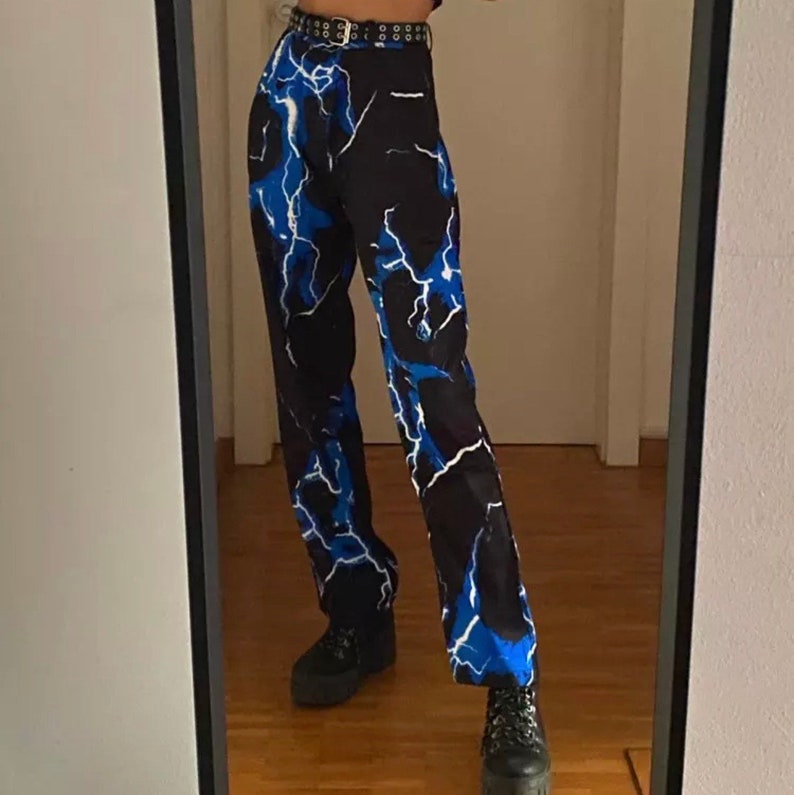 Y2K Lightning Pants | Etsy