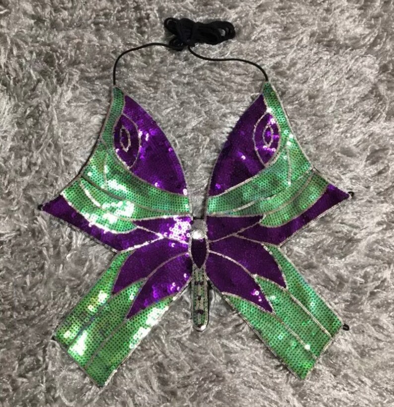 Y2K Sequin Butterfly Top Etsy