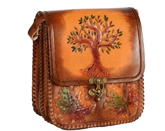 painted leather bolsa