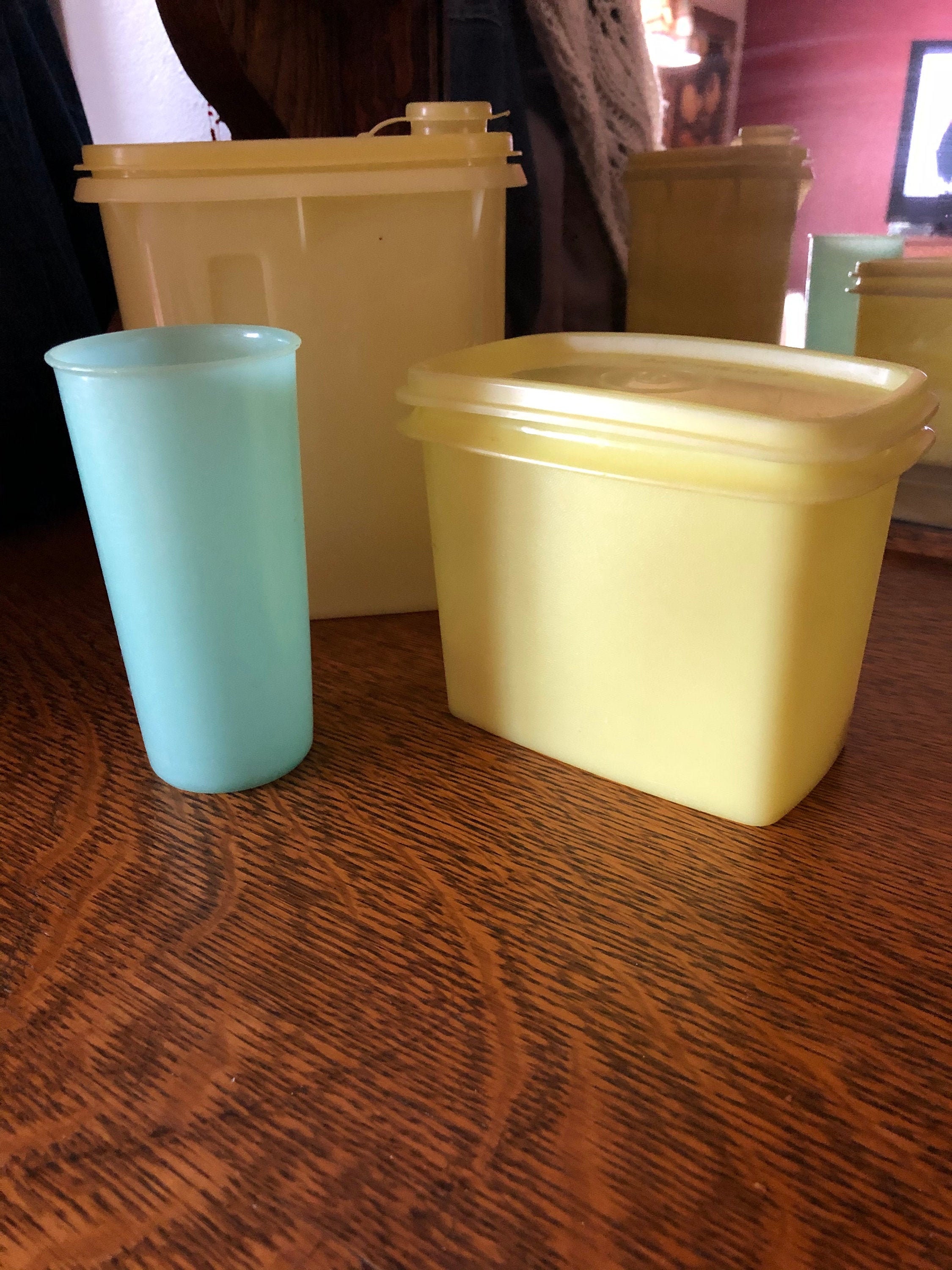 Vintage Retro Tupperware Lemon Yellow Pitcher & Modular Etsy