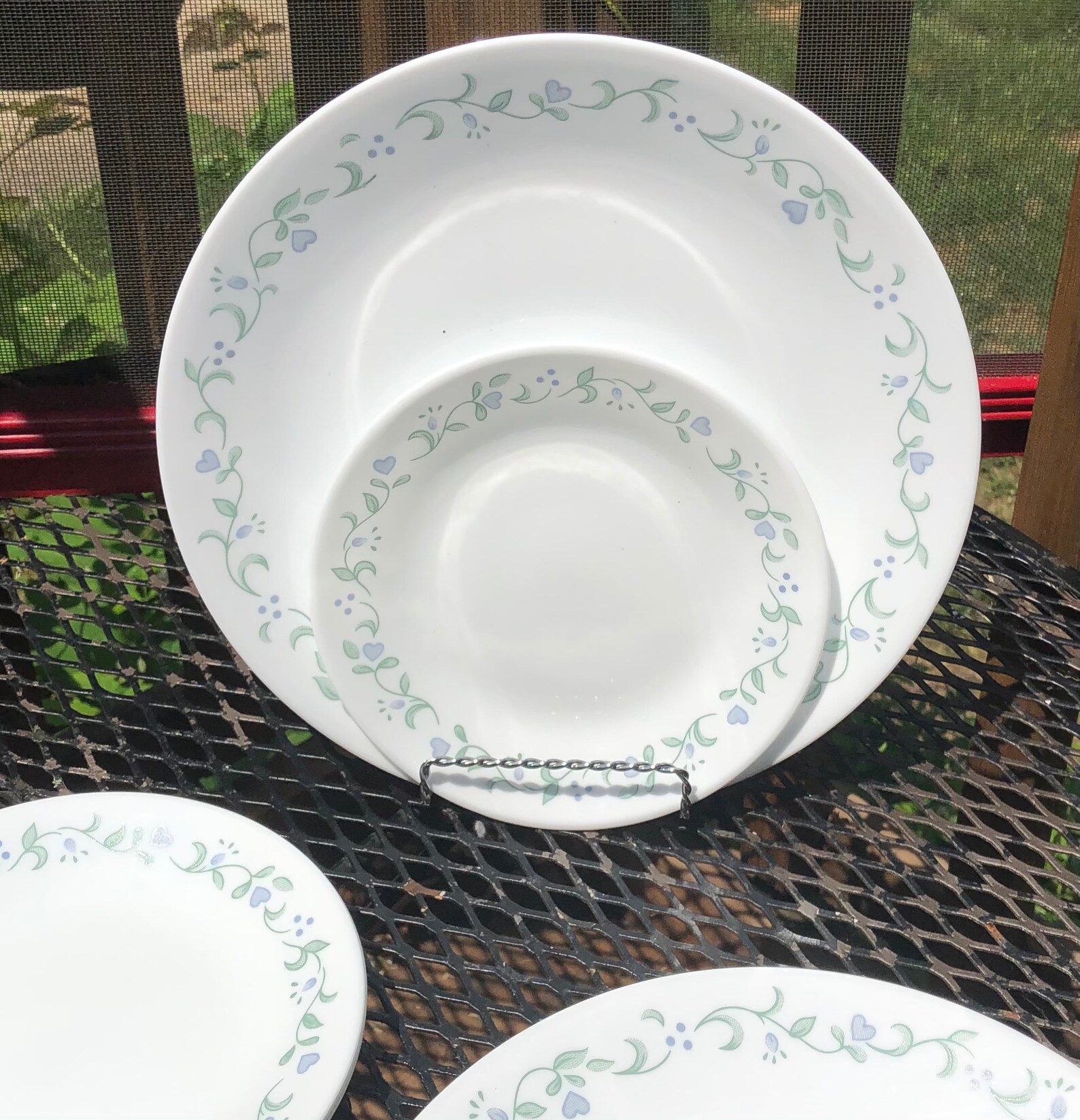 7 Pieces Corelle Country Cottage 3 Dinner Plates & 4 Bread Etsy
