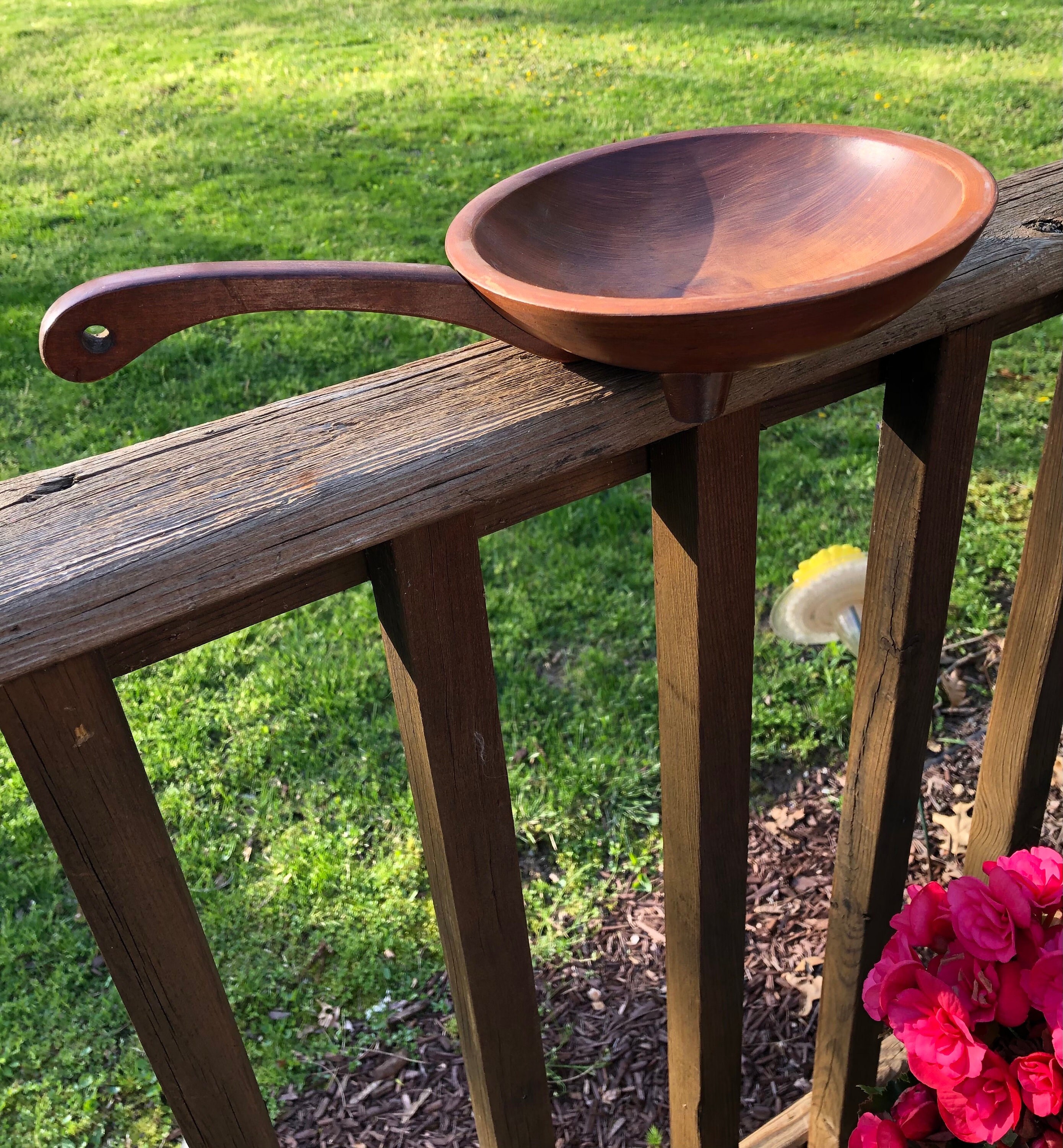 Munising Wooden Bowl With Handle Etsy
