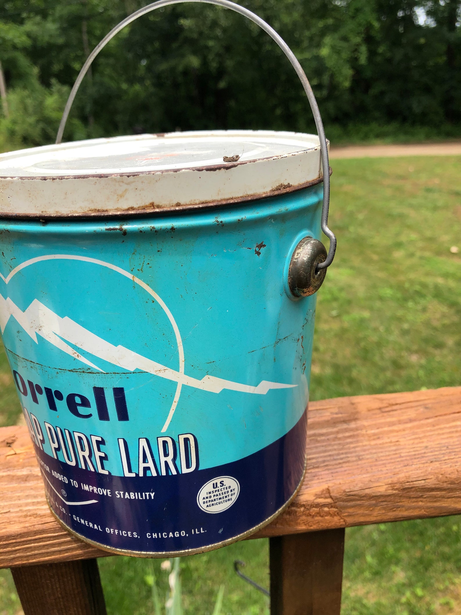 Vintage Morrell Pure Lard Tin Pail Snow Cap Lard Etsy