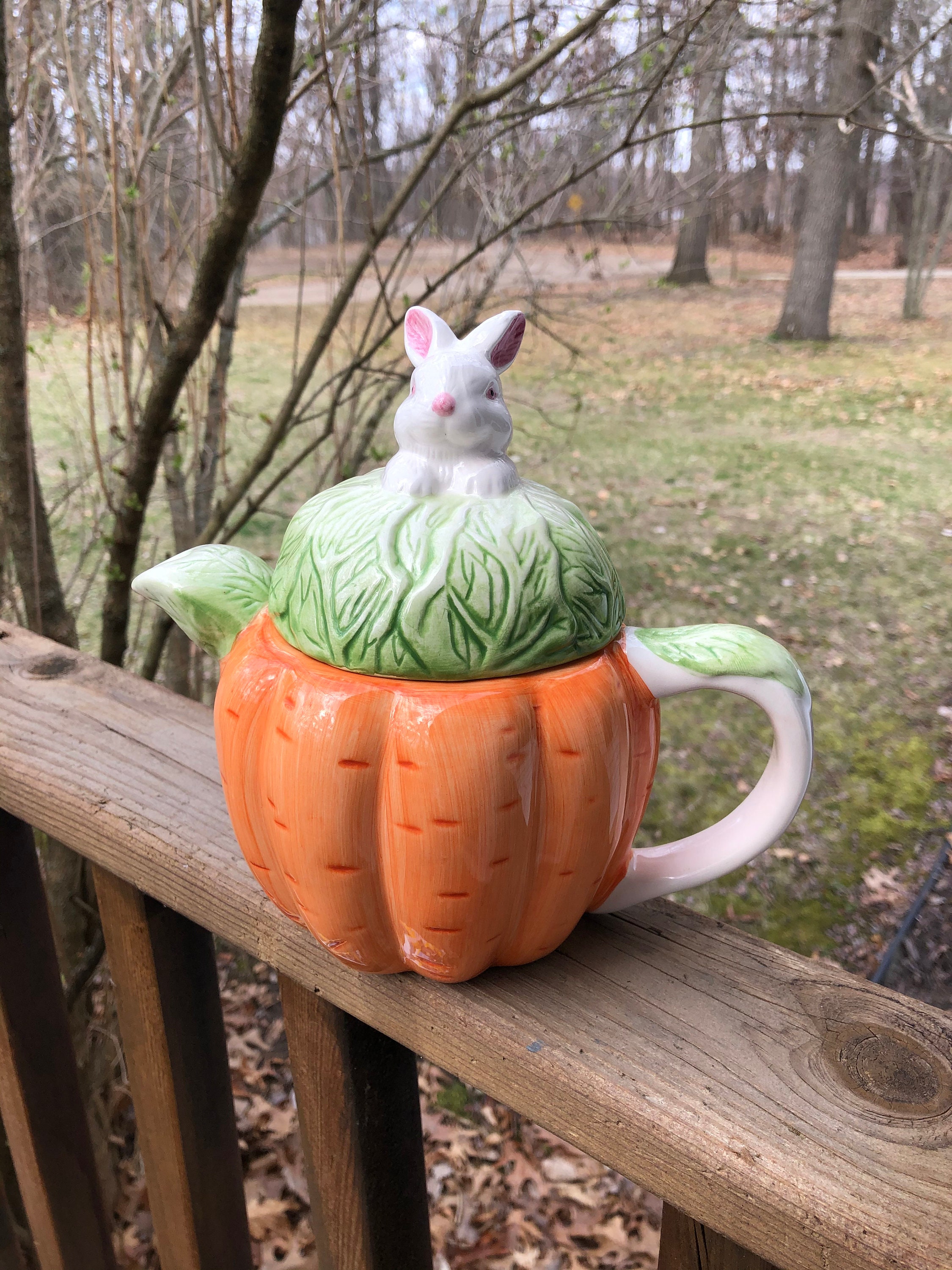 Bunny Teapot Rabbit Carrot Teapot Spring Themed Teapot Etsy