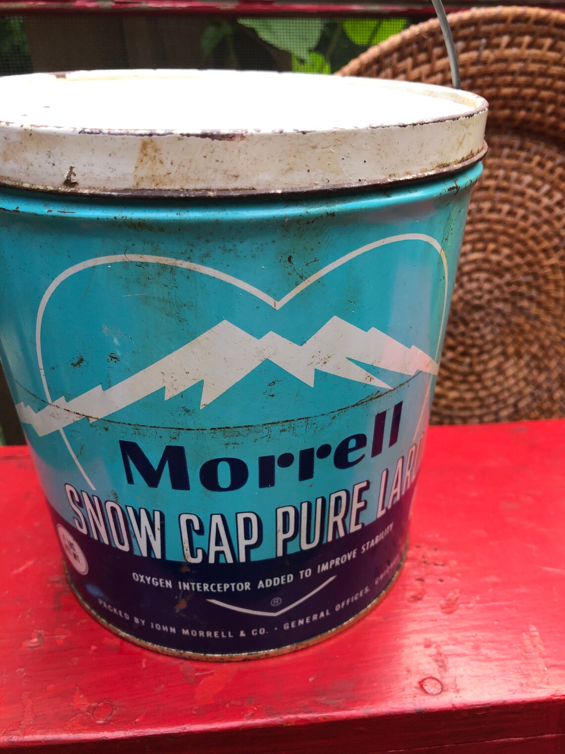 Vintage Morrell Pure Lard Tin Pail Snow Cap Lard Etsy