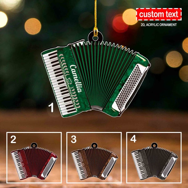 Accordion Christmas Ornament, Classic Accordion Personalized Ornament, Musician Ornament, Accordion Lover Gift