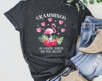 Grammingo Personalized Shirt, Flamingo Grandma Shirt, Custom Grandma Shirt, Flamingo Lover, Mother's Day Gift