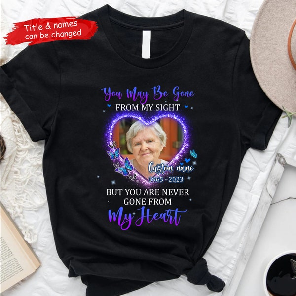 In Loving Memory Family Loss Custom Photo Upload Picture Memorial Gift Tshirt, R.I.P. Shirt, Rest in Peace, Personalized Name Year Shirt