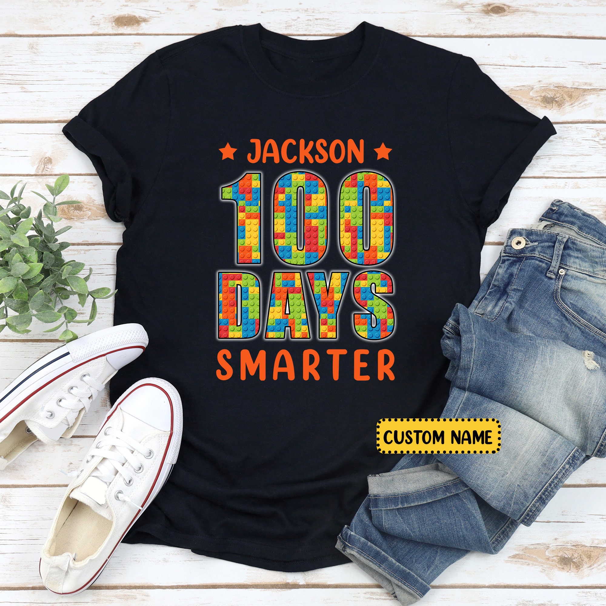 Happy 100 Days of School Building Blocks Shirt Building Blocks
