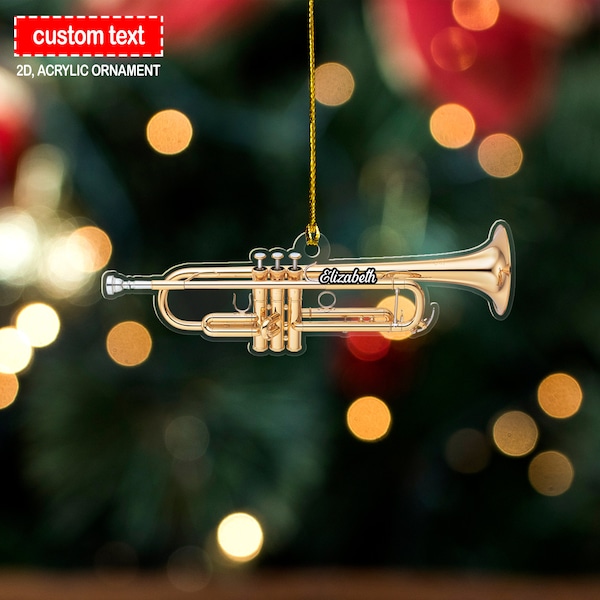 Trumpet Custom Christmas Ornament, 2D Flat Ornament, Trumpet Lover Gift, Musical Instrument Ornament