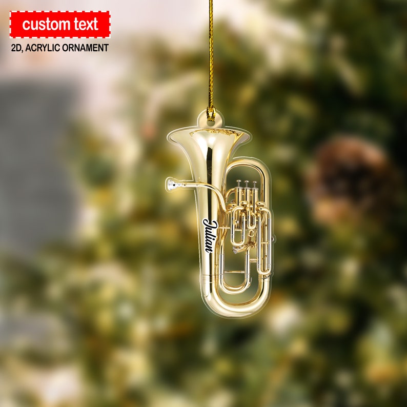 Custom Euphonium Christmas Ornament, Euphonium 2D Flat Ornament