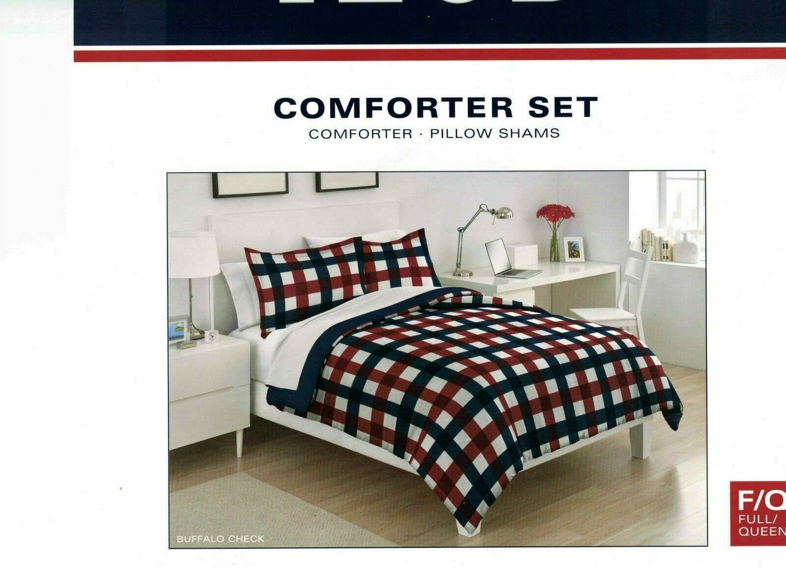 Reversible Rug Izod BRAND NEW IZOD Buffalo Check Reversible Full/queen Comforter Set in Red ...