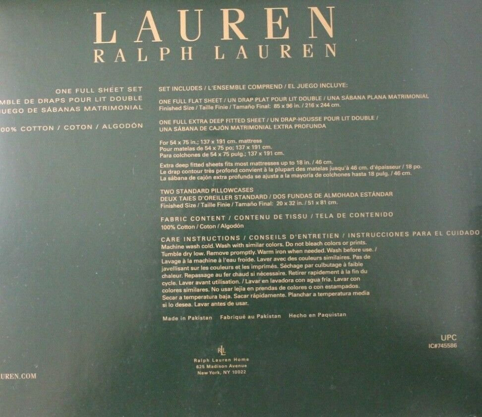 Brand New Ralph Lauren Full Size Sheet Set Tan Paisley - Etsy