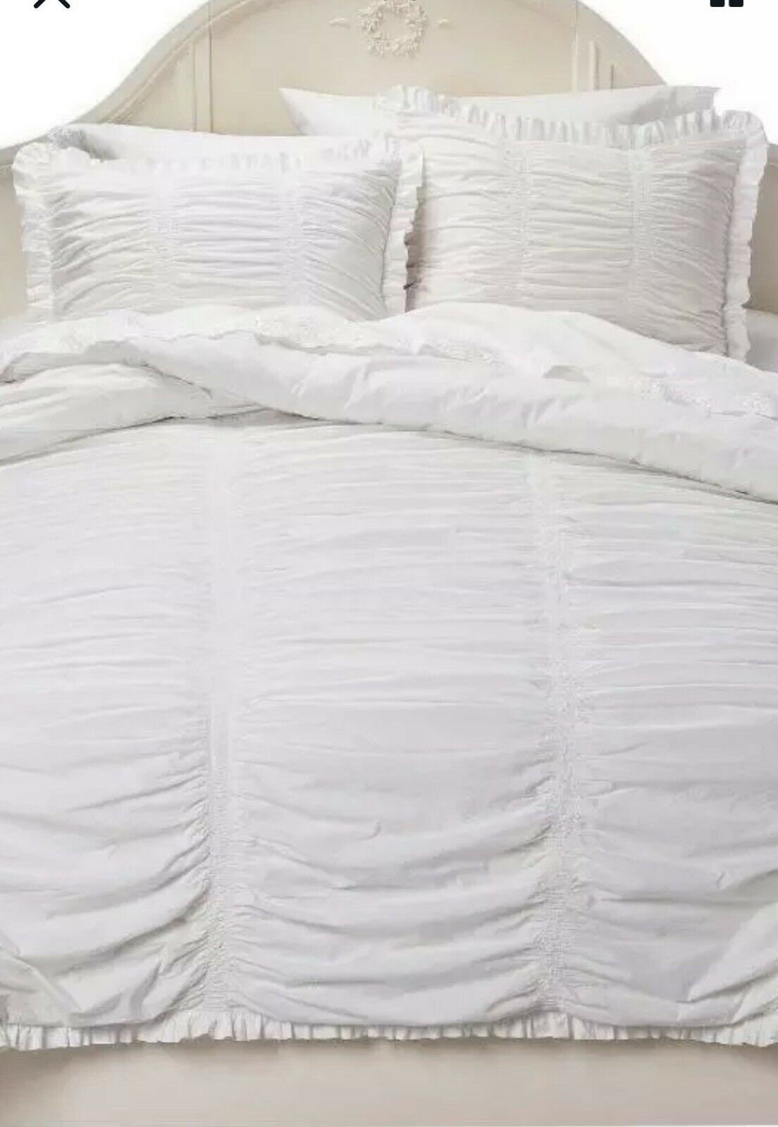 Brand New Simply Shabby Chic White Rouched Twin 2pc Comforter Set ...