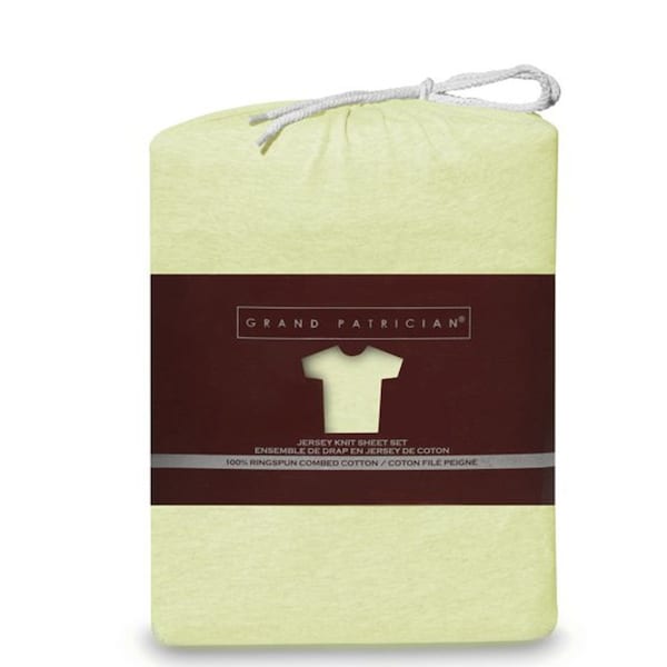 Brand New GRAND PATRICIAN Jersey Knit Queen size sheet set color Lemon Meringue