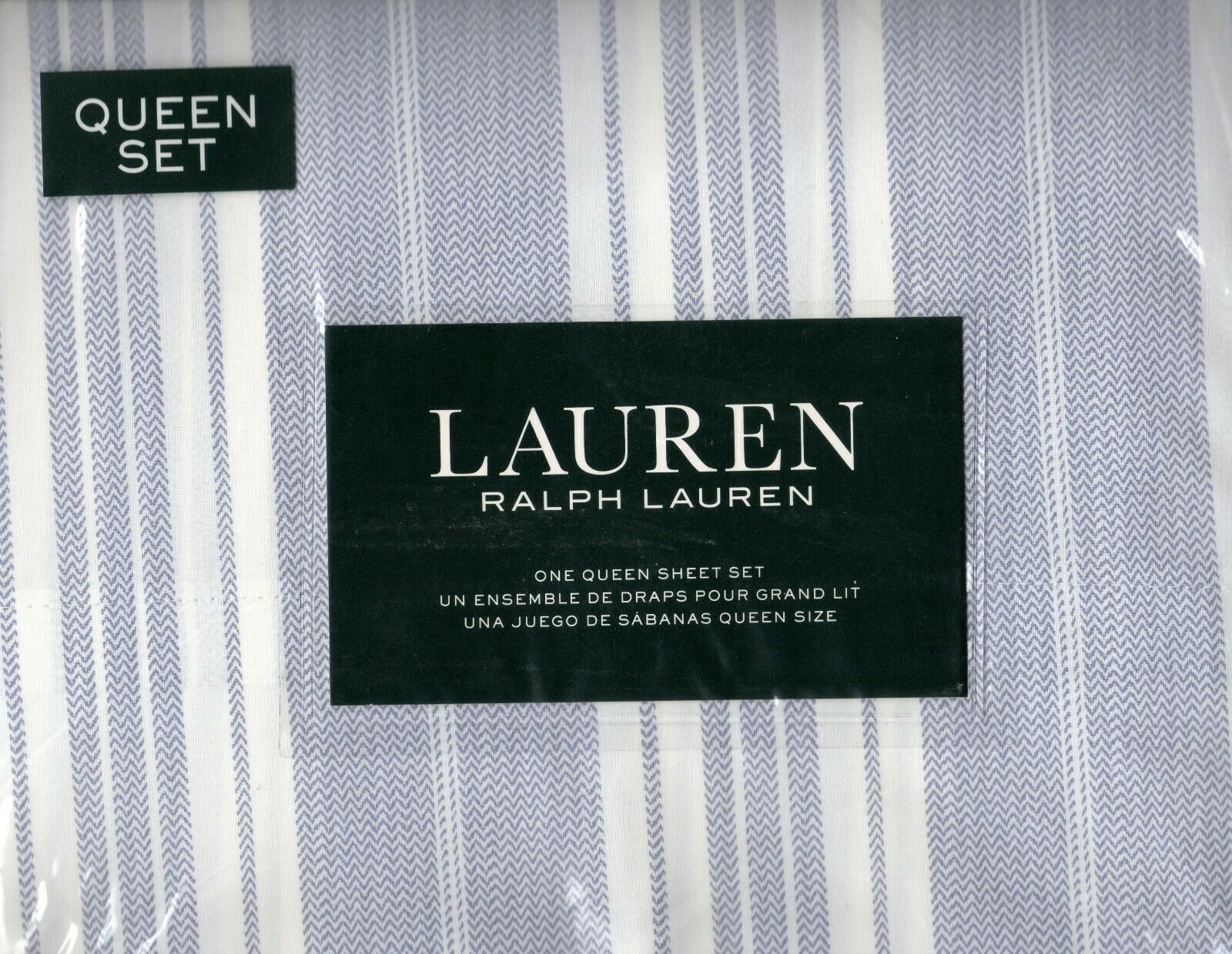 Brand New Ralph Lauren Queen Size Sheet Set Leo Stripe Etsy