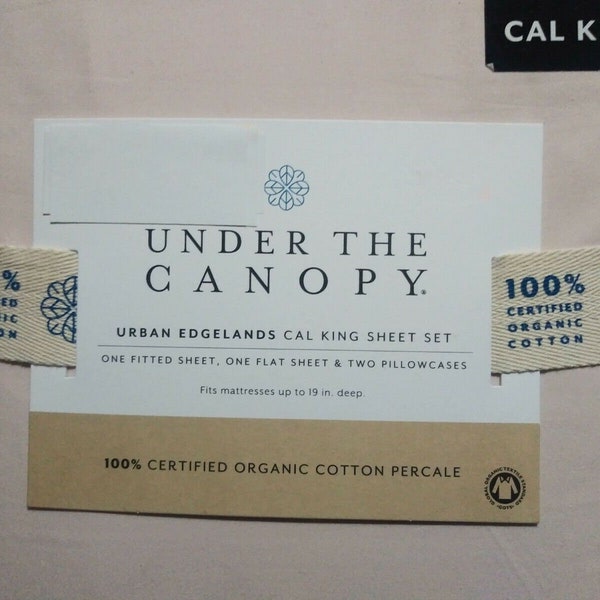 New Under The Canopy California King Sheet Set 100% Brushed Organic Cotton Pink