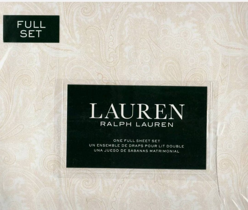 Brand New Ralph Lauren Full Size Sheet Set Tan Paisley - Etsy