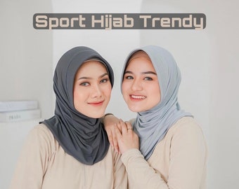 Sport Hijab Bergo Trendy Jersey Premium ( Style 1 ) in 7 Colors