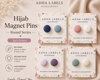 BIG SALE - New Colors No Snag Hijab Magnetic Pins “Round Series” Hijab Accessories